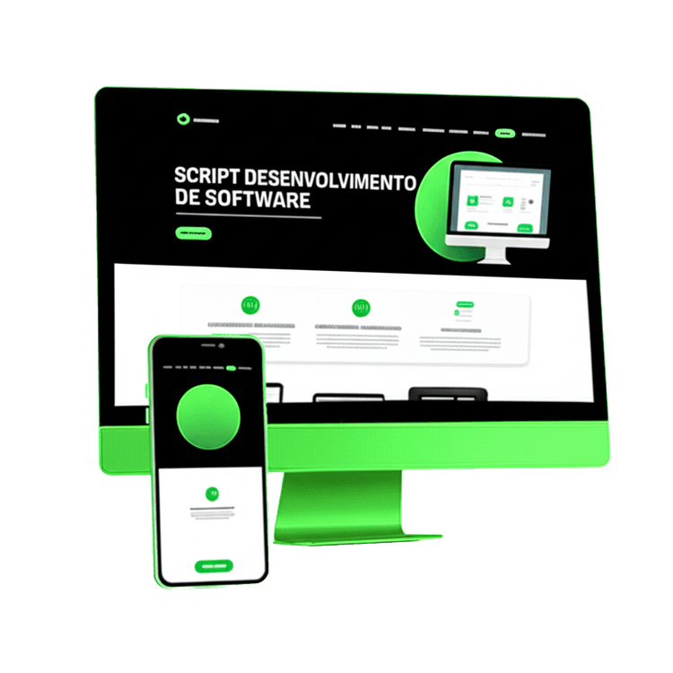 Imagem de um computador e um celular com um site aberto nas telas